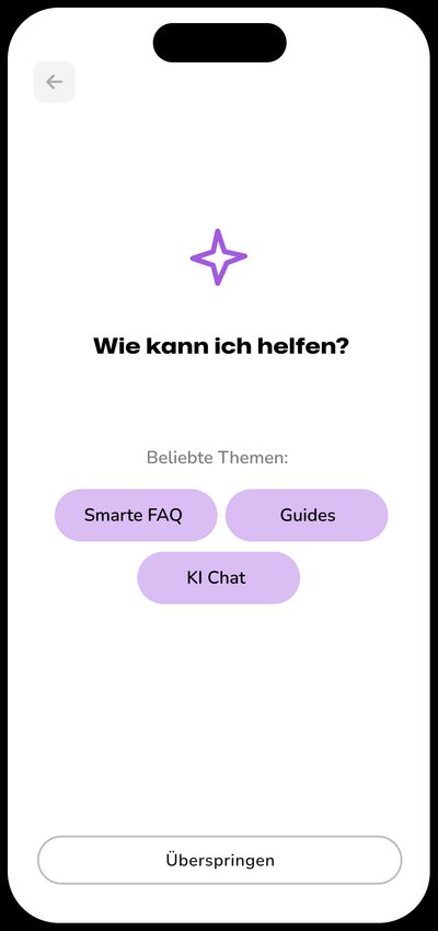 ClearUp App Übersicht mit verschiedenen Funktionen