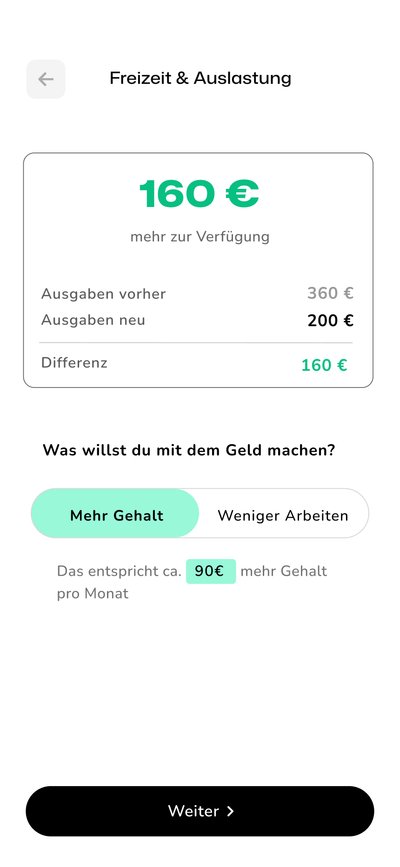ClearUp App Finanzplan auf dem Smartphone